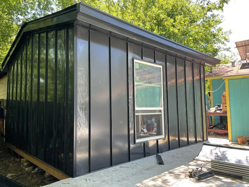 Black standing seam metal wall panels for Metal Roof Installation in Lakeport